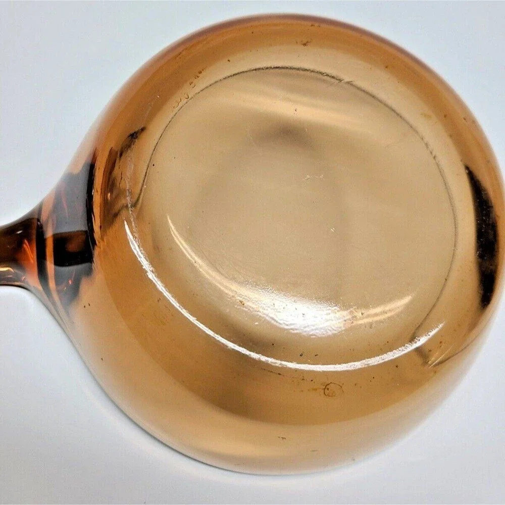 2 PCS Vtg Corning Visions Amber Glass Small Skillet Saucepans V-150-B USA